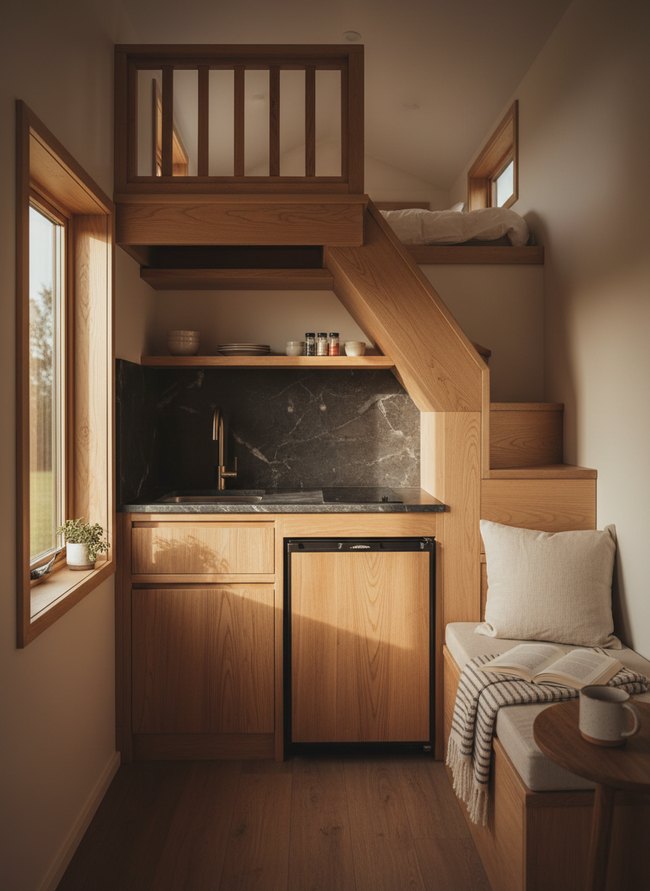 Sleek Under-Stair Kitchenette