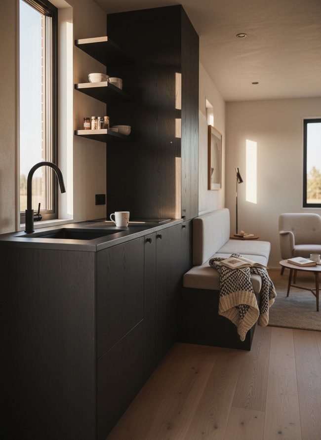 Dark Wood Streamlined Nook
