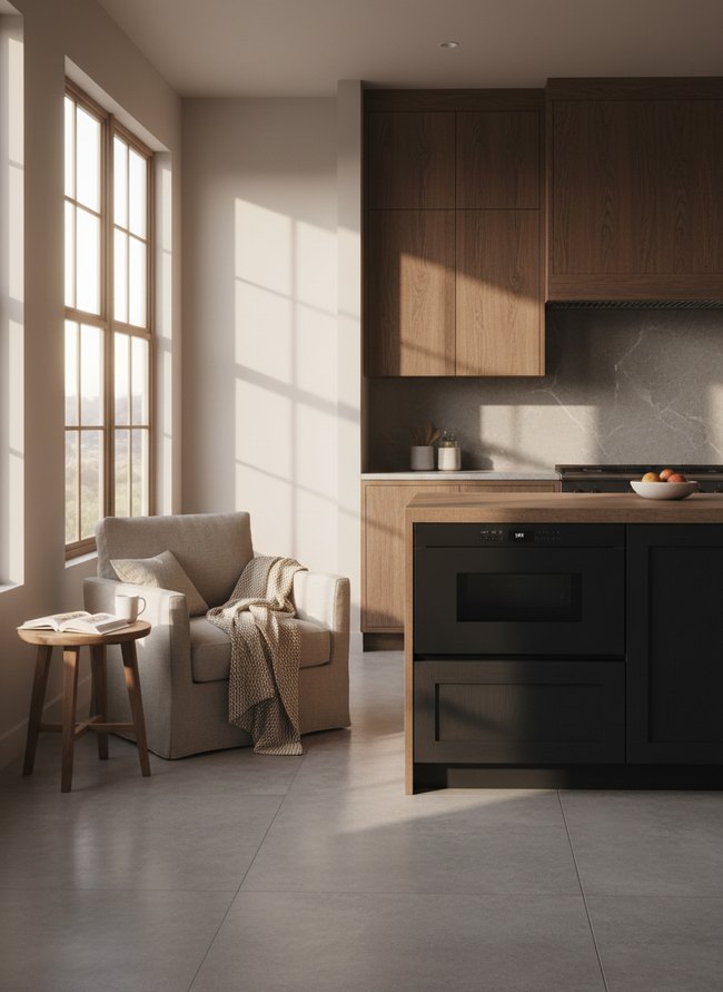 Sleek Integrated Drawer Microwave