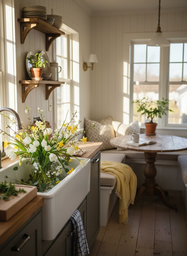Farmhouse Sink Floral Accents
