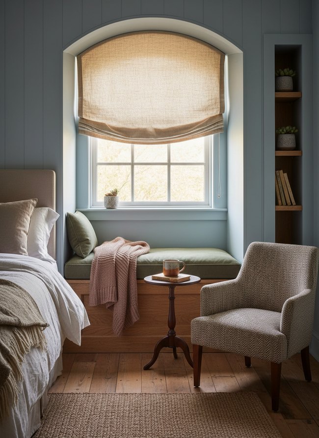 Roman Shade Window Nook