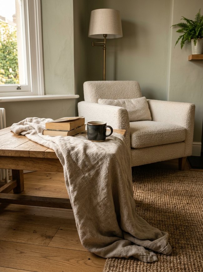 Woven Linen Throw Detail