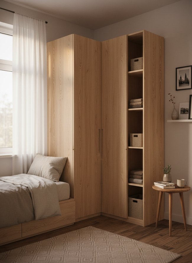 Compact Corner Wardrobe Solution