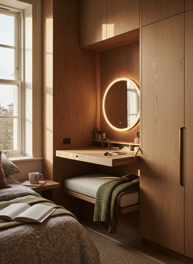 Corner Integrated Vanity Nook