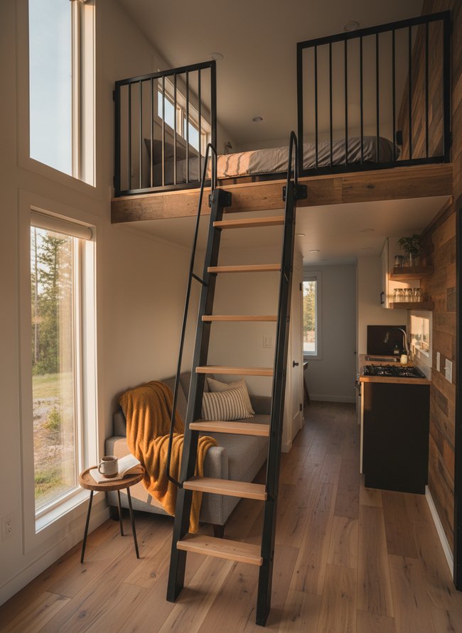 Modern Fixed Ladder Guardrail