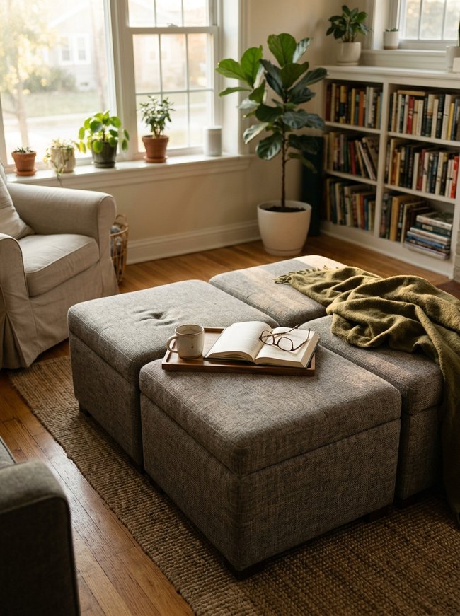 Modular Storage Ottoman Set