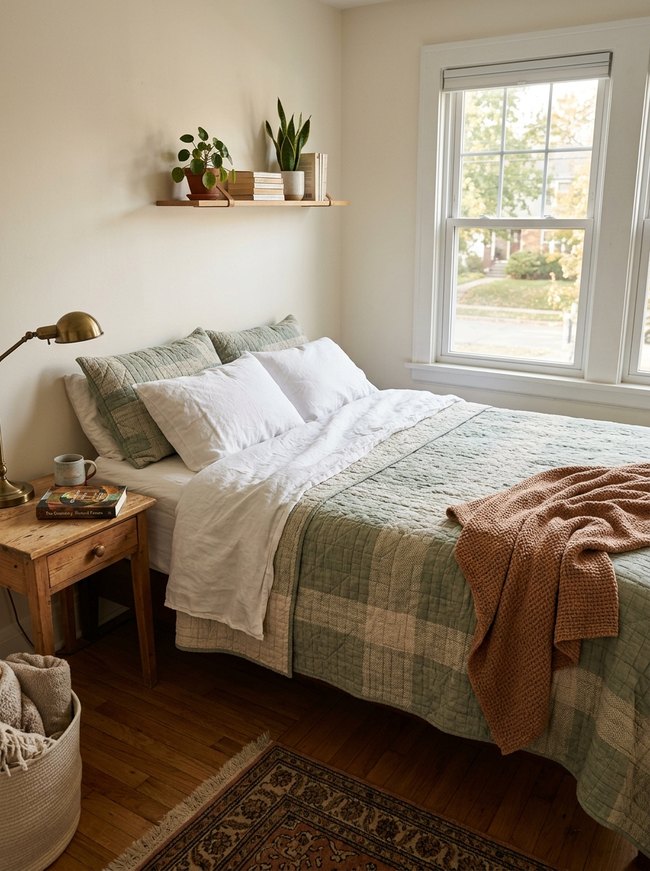 Compact Quilted Coverlet Ensemble