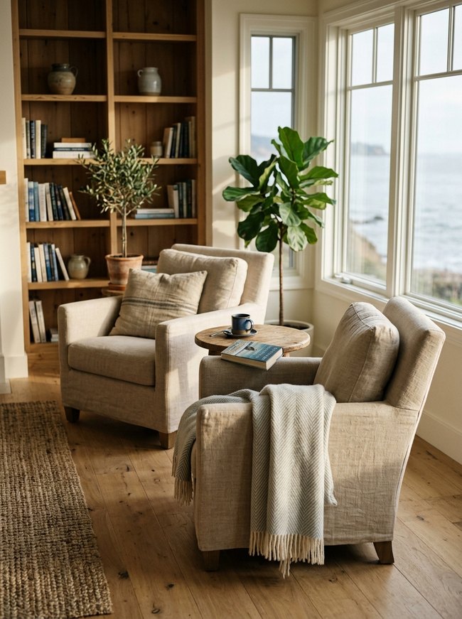 Serene Coastal Linen Pair