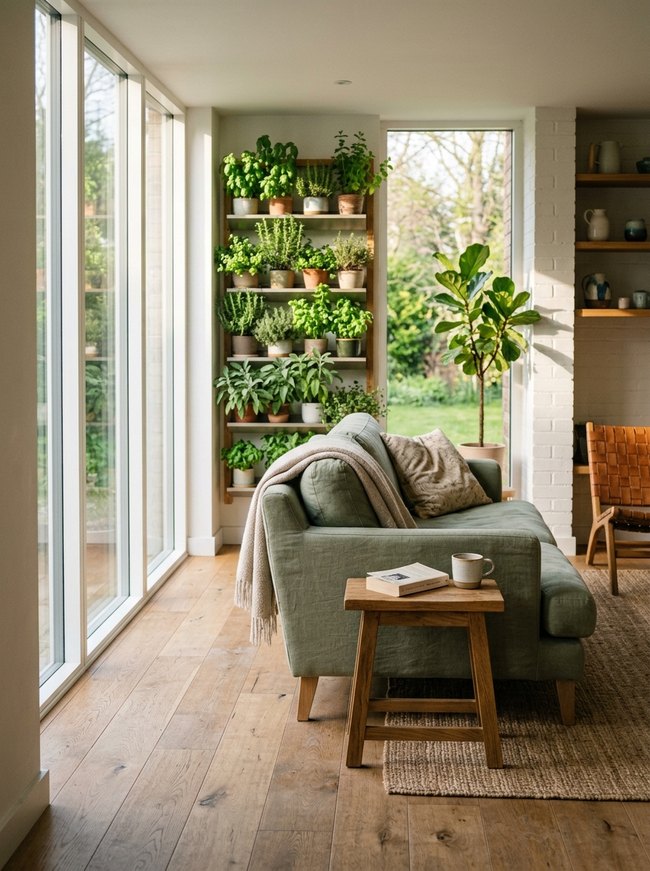 Verdant Vertical Herb Wall