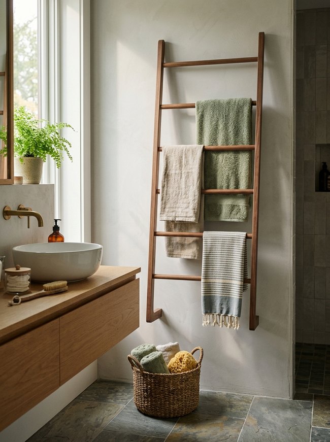 Sleek Towel Ladder Rack