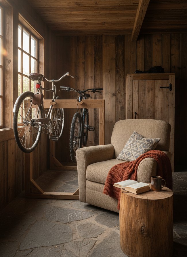 Rustic Wood Bicycle Keep
