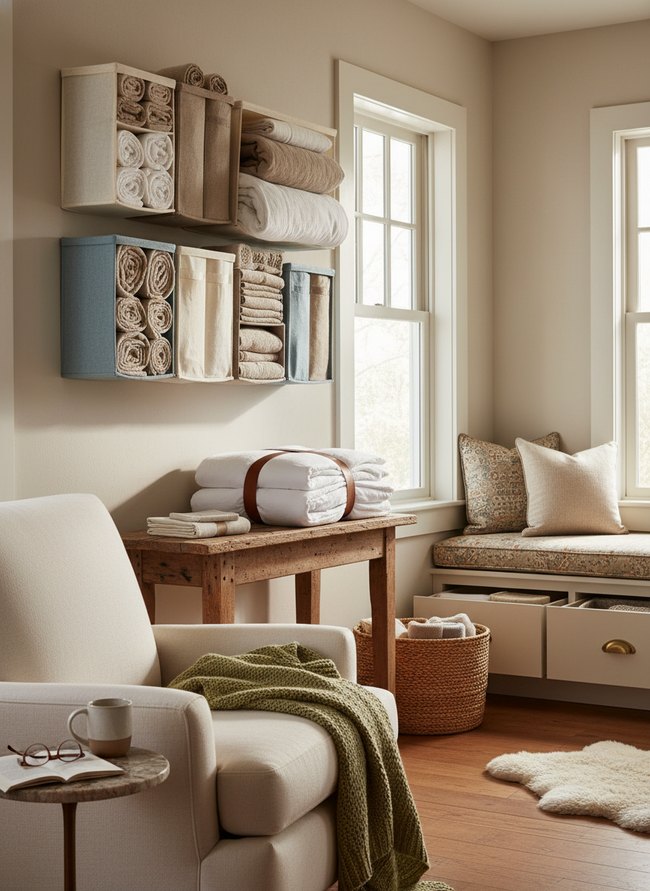 Wall Mounted Fabric Cubbies