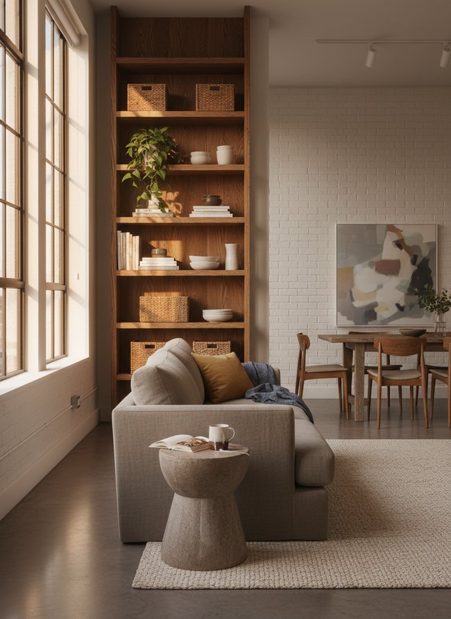 Wall-Mounted Ladder Shelving