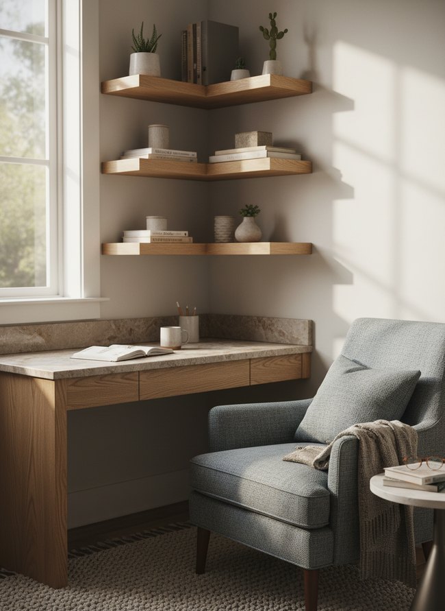 Floating Corner Shelving