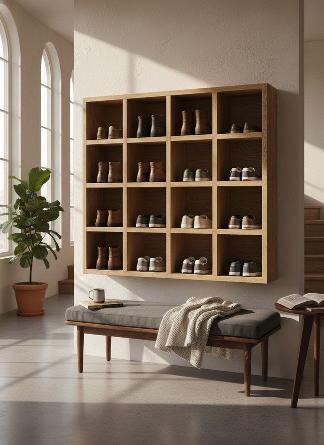 Wall Mounted Shoe Cubby