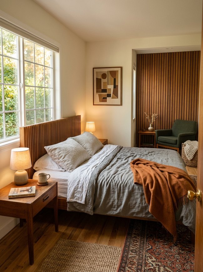 Teak Slat Bedroom Retreat