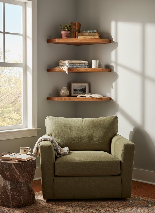 Floating Corner Shelves