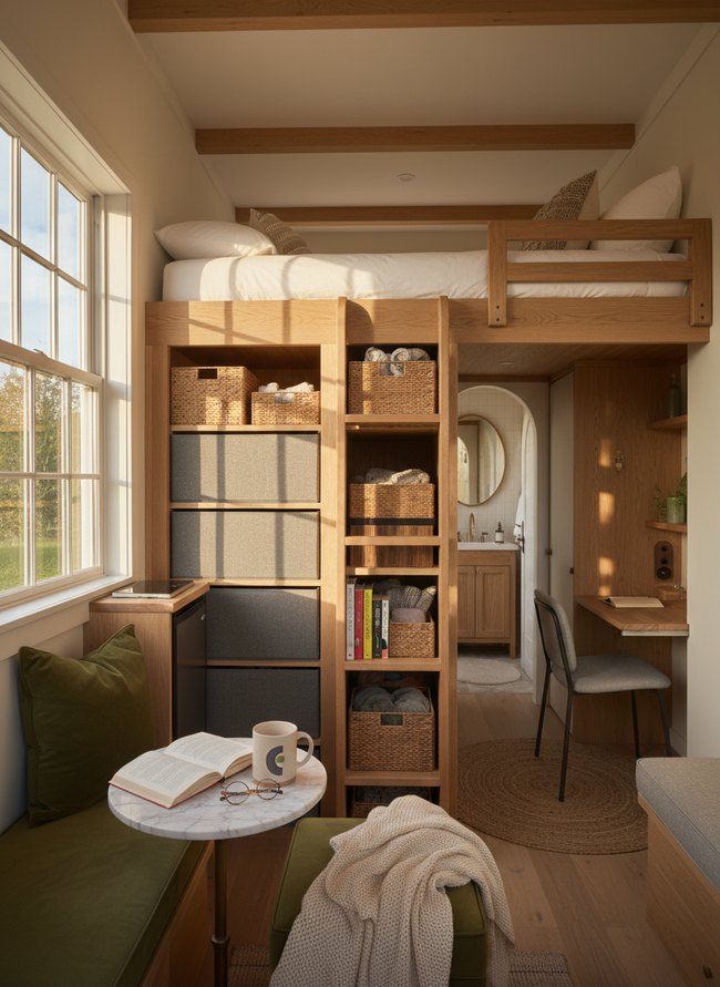 Loft Bed Storage Integration