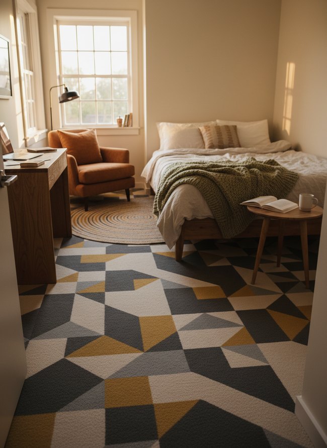 Patterned Geometric Carpet Tile