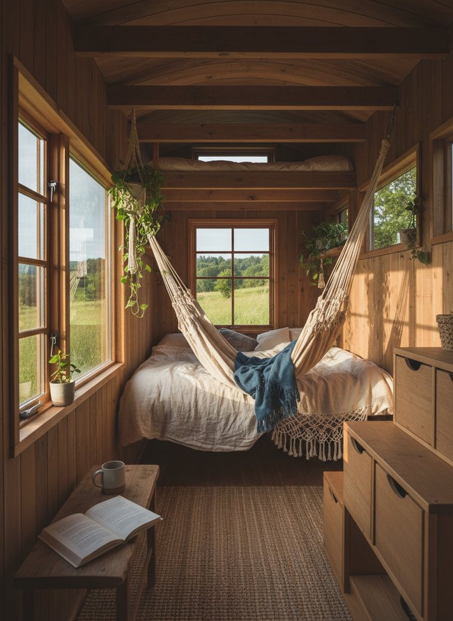 Shaded Hammock Style Bedroom