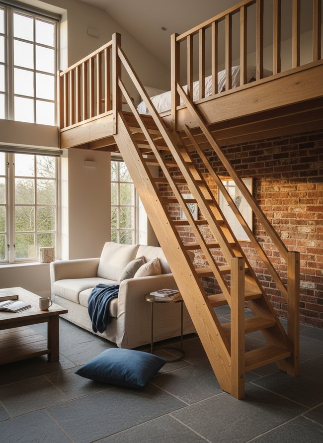 Angled Loft Stairway Design