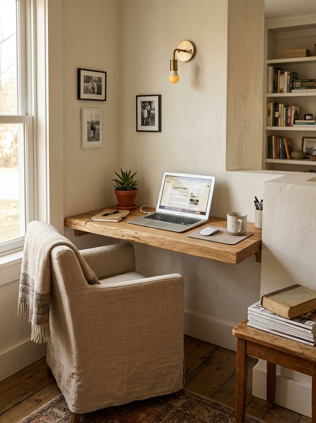 Floating Shelf Laptop Station