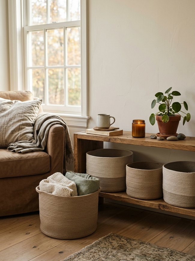 Soft Linen Storage Baskets