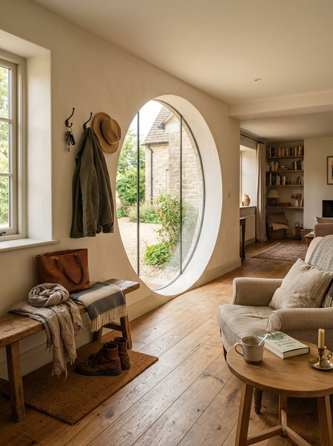 Round Frameless Entryway