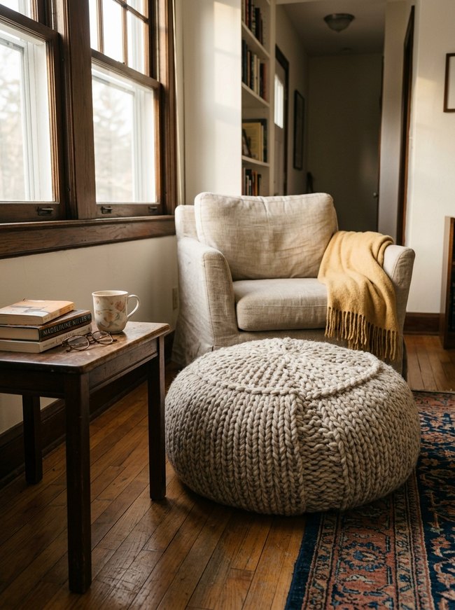 Modular Knit Pouf Hideaway