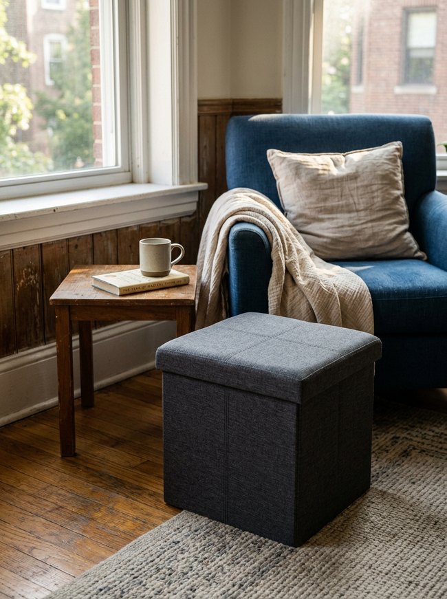 Foldable Storage Ottoman Cube
