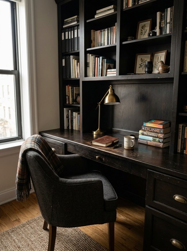 Rich Ebony Study Nook