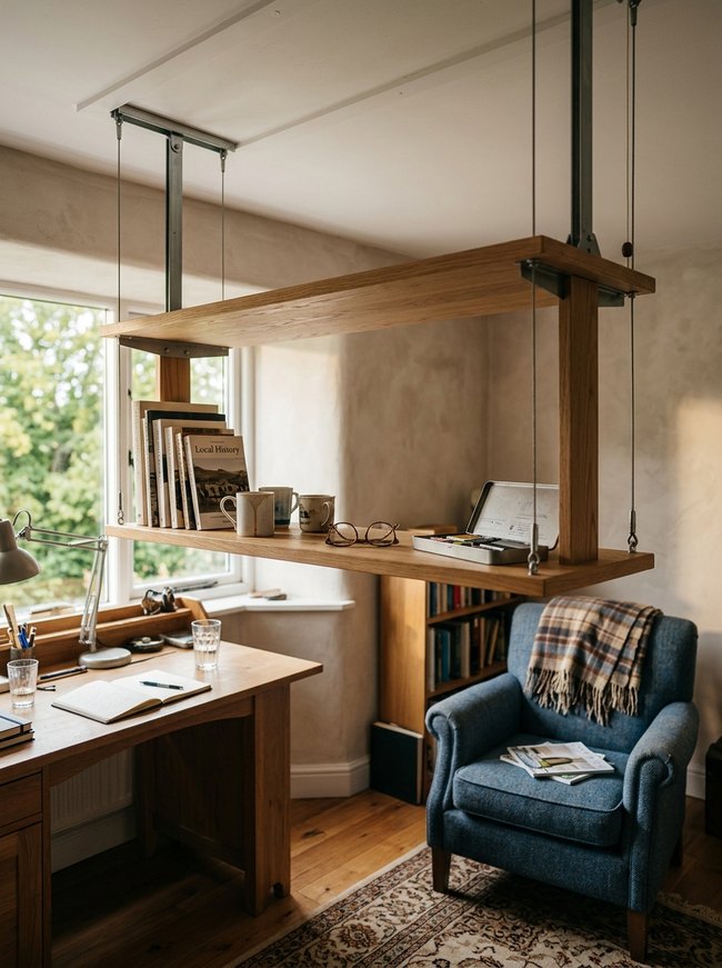 Ceiling Drop-Down Shelf