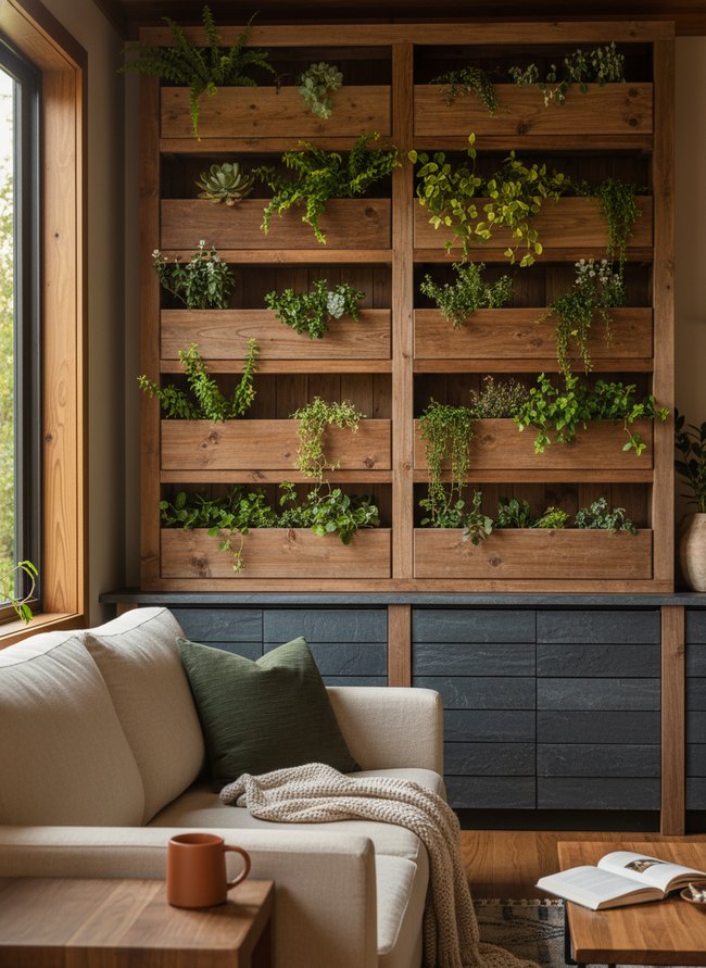 Vertical Planter Storage Wall