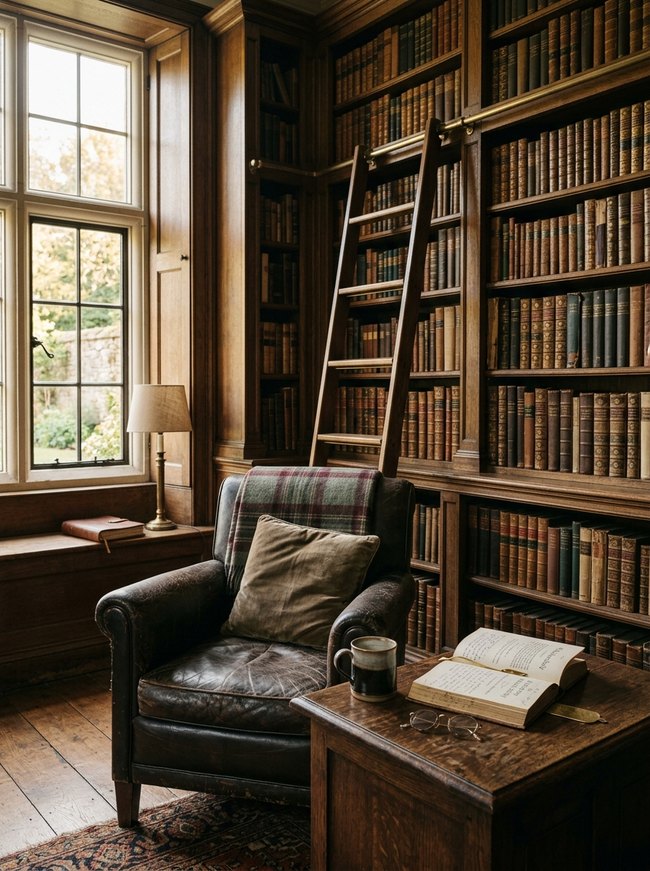 Leather Bound Library Wall