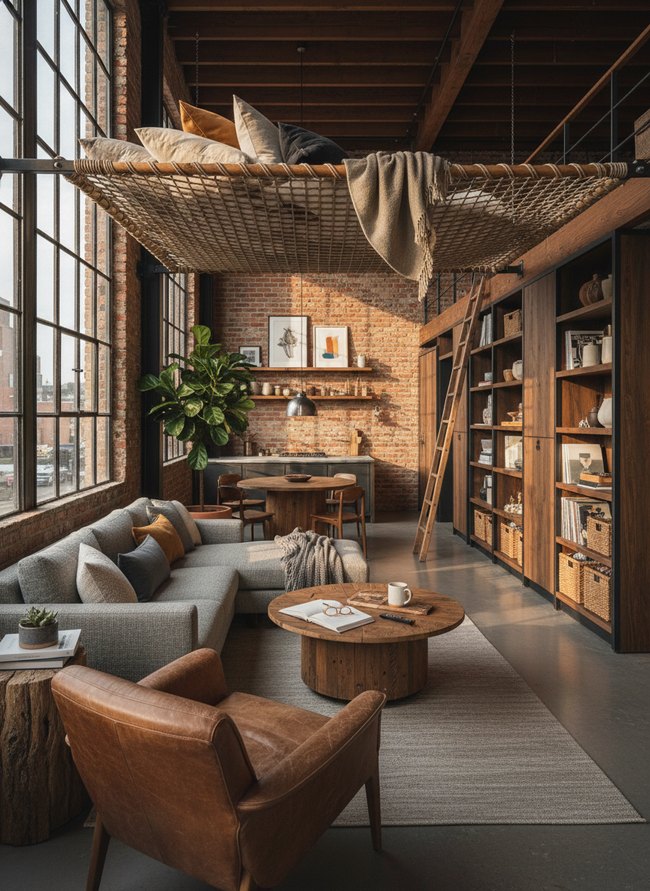 Overhead Loft Net Hammock