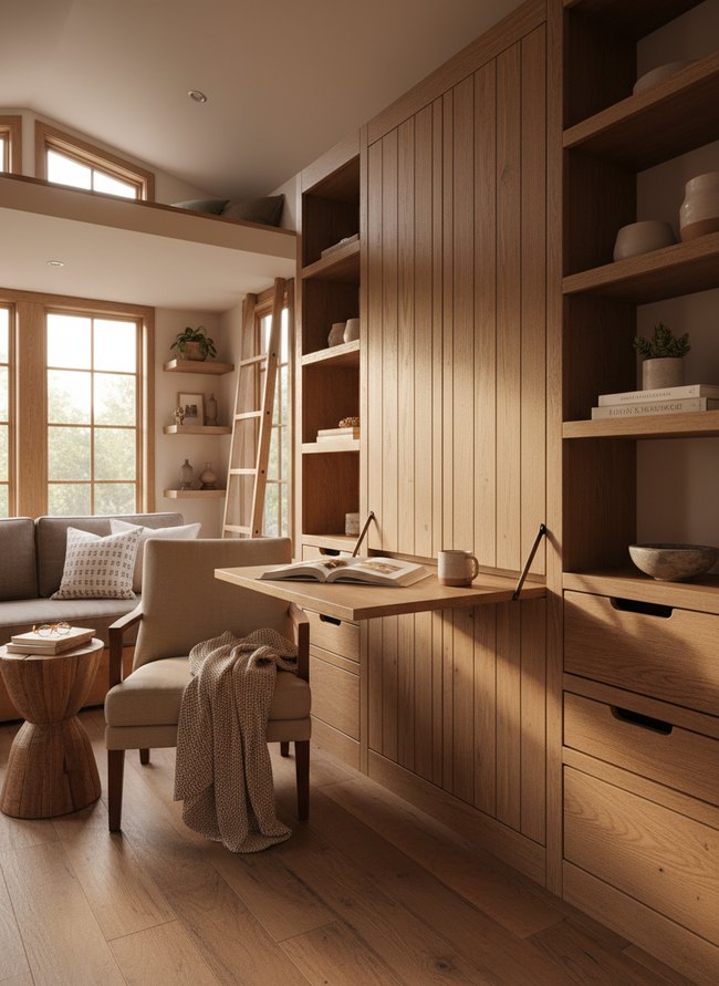 Fold Down Desk Storage