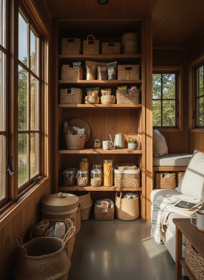 Boho Woven Basket Pantry