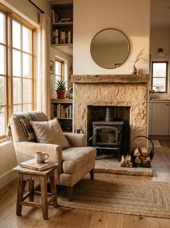 Sandstone Hearth Seating Area