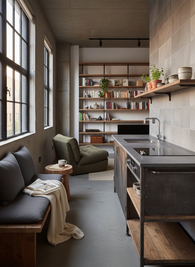 Modern Industrial Mini Kitchen