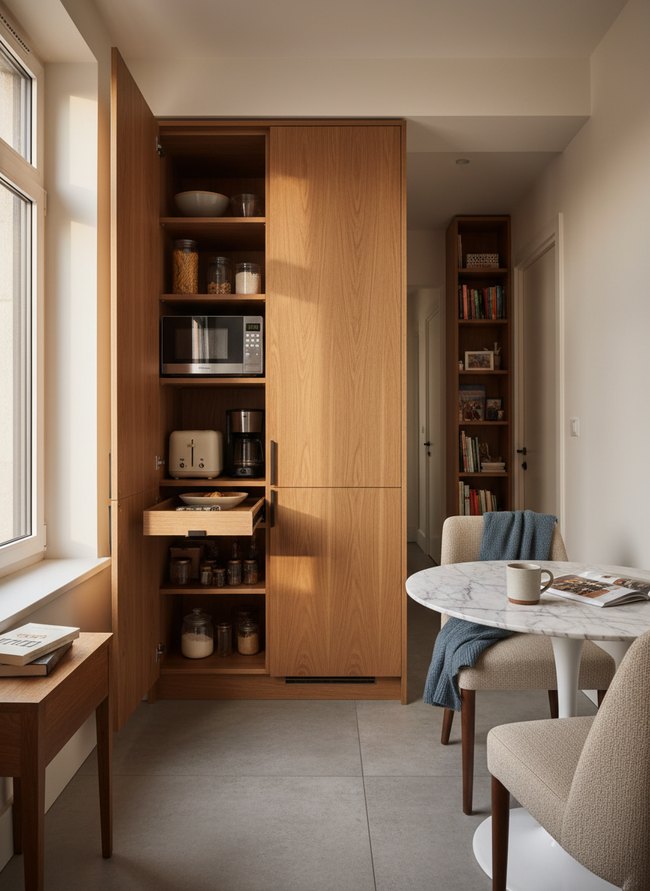 Integrated Appliance Nook Pantry