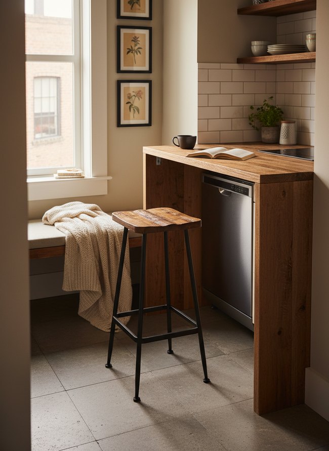 Narrow Industrial High Stool