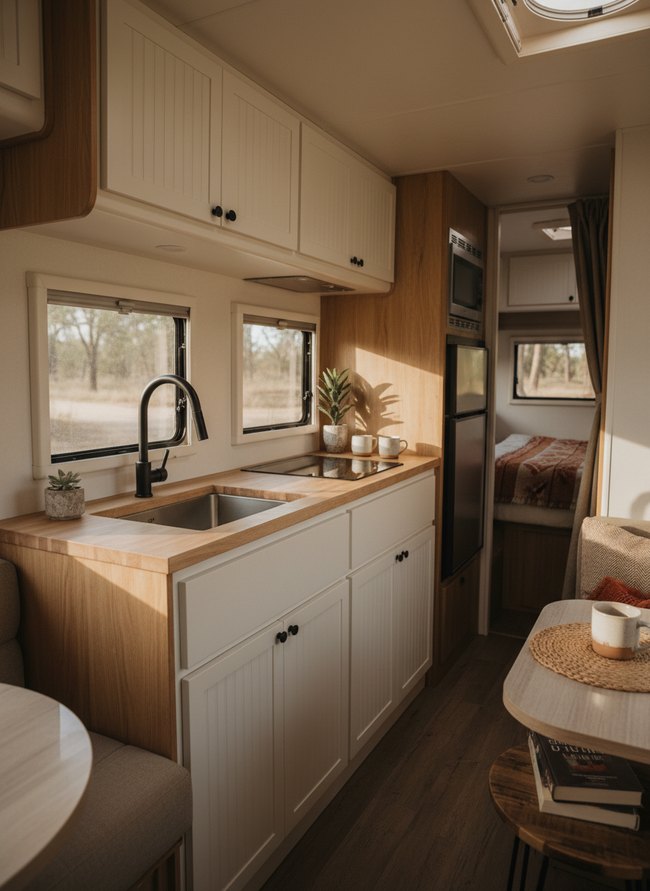 Minimalist Galley RV Kitchen