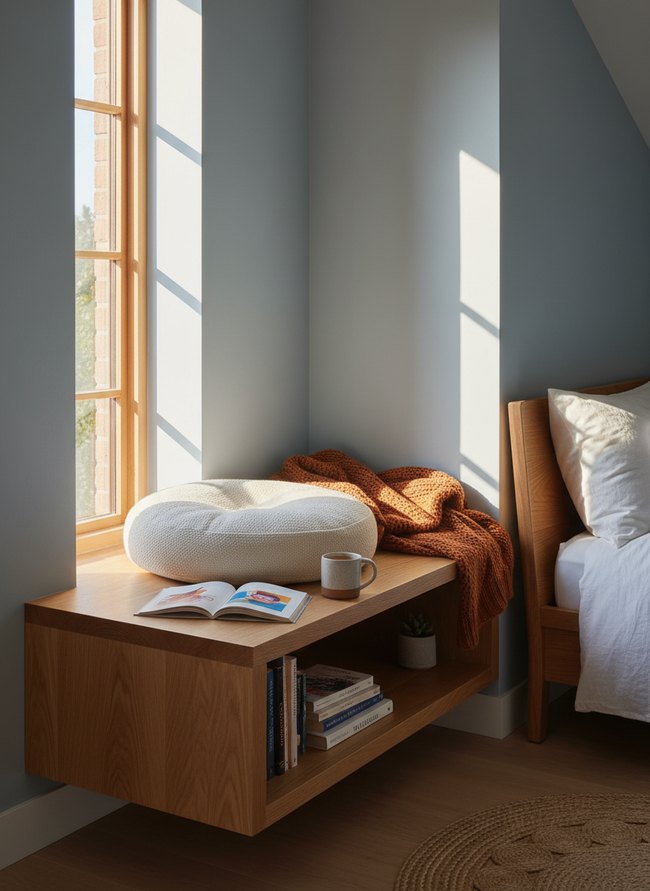 Floating Shelf Reading Perch