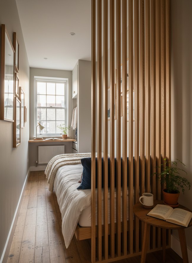 Slatted Wood Accent Headboard