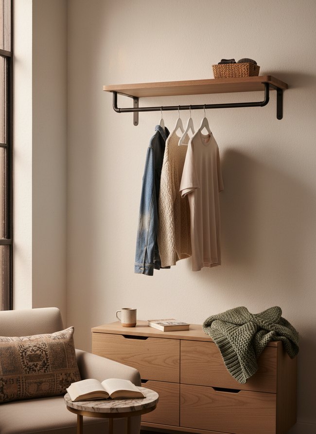Wall-Mounted Garment Rack