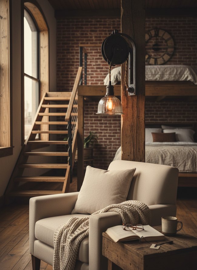 Rustic Barn Pulley Sconce