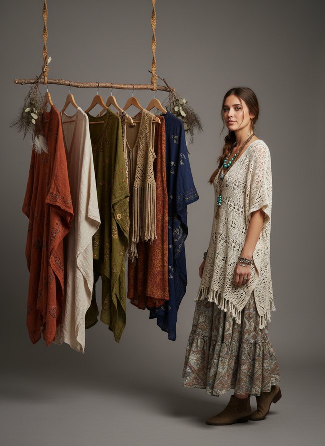 Bohemian Hanging Clothes Display