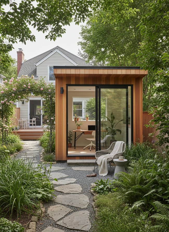 Minimalist Garden Home Office