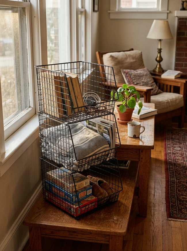 Stackable Wire Storage Bins