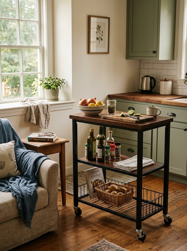 Slim Rolling Kitchen Cart